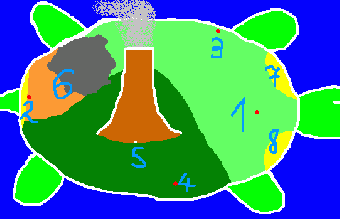Eine simple Karte von Yoshis Island.