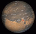 Mars rotation simulation august 2003.gif