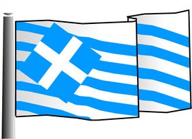 Stolz flattert die Fahne der Hellenen im Wind. Sie passt sich jeder aktuellen Lage an und gilt daher als variabelstes Staatssymbol Europas.