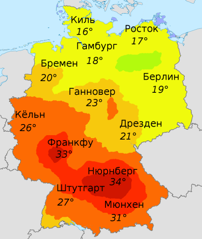 Deutschlandsk für Russki, mit die Temperatursk
